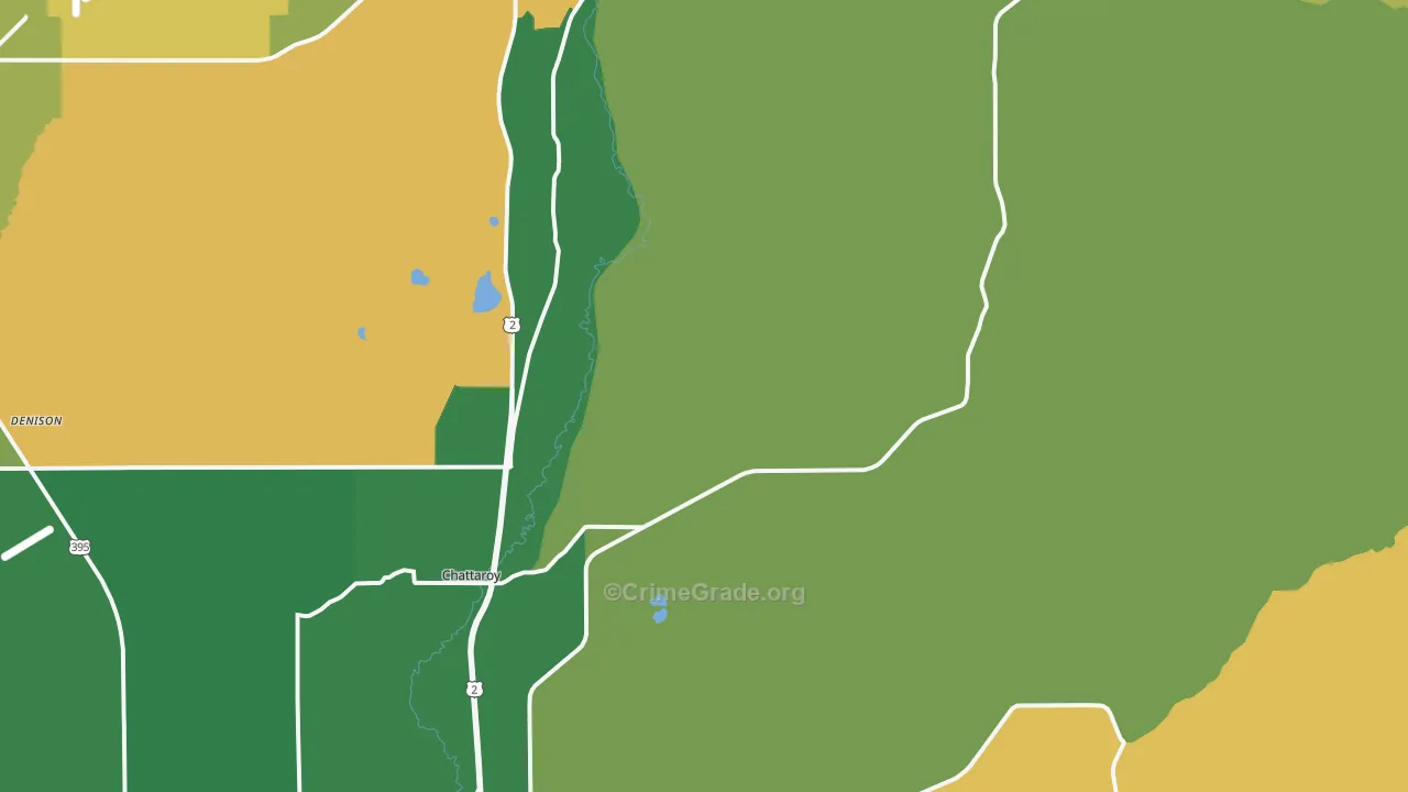 Chattaroy, WA Map of Theft Rates