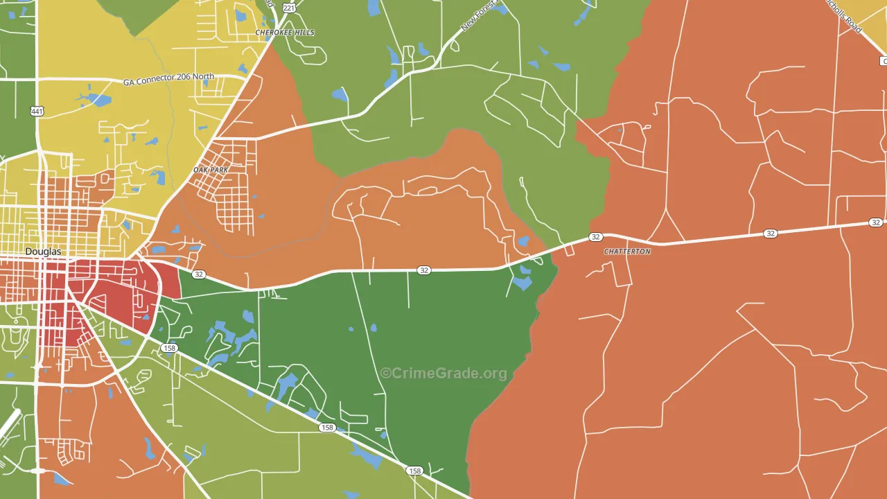 Chatterton, GA Map of Theft Rates