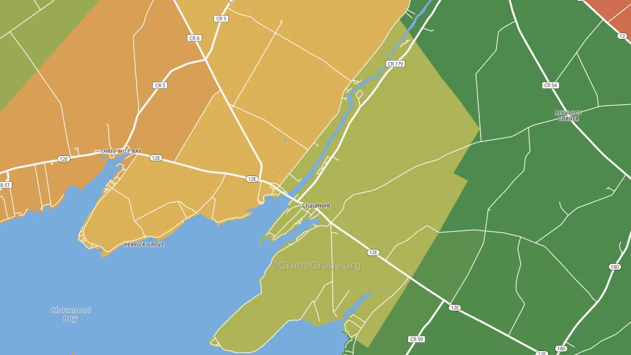 Chaumont, NY Map of Theft Rates