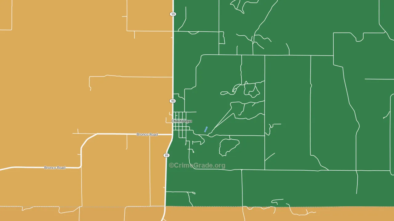 Chautauqua, KS Map of Theft Rates