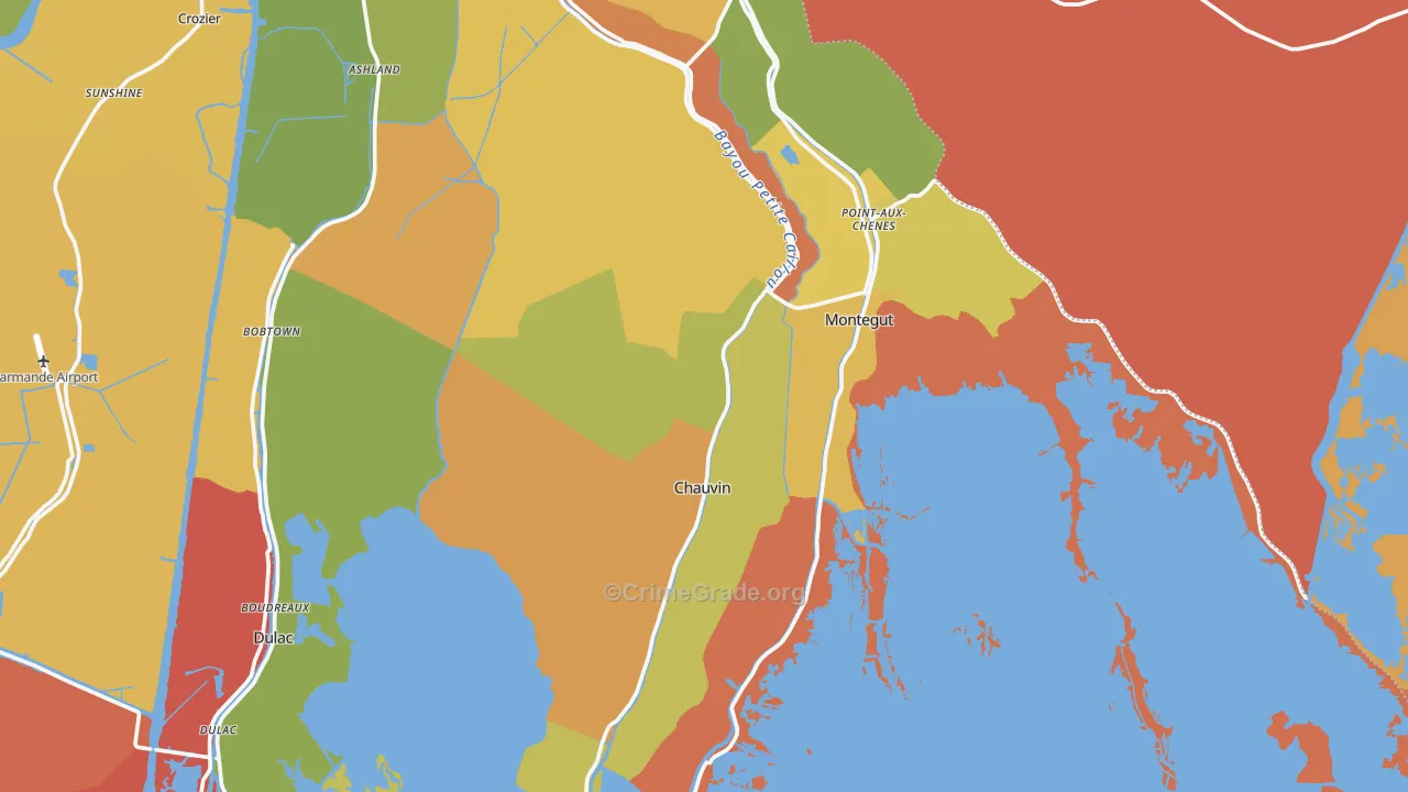 Chauvin, LA Map of Theft Rates