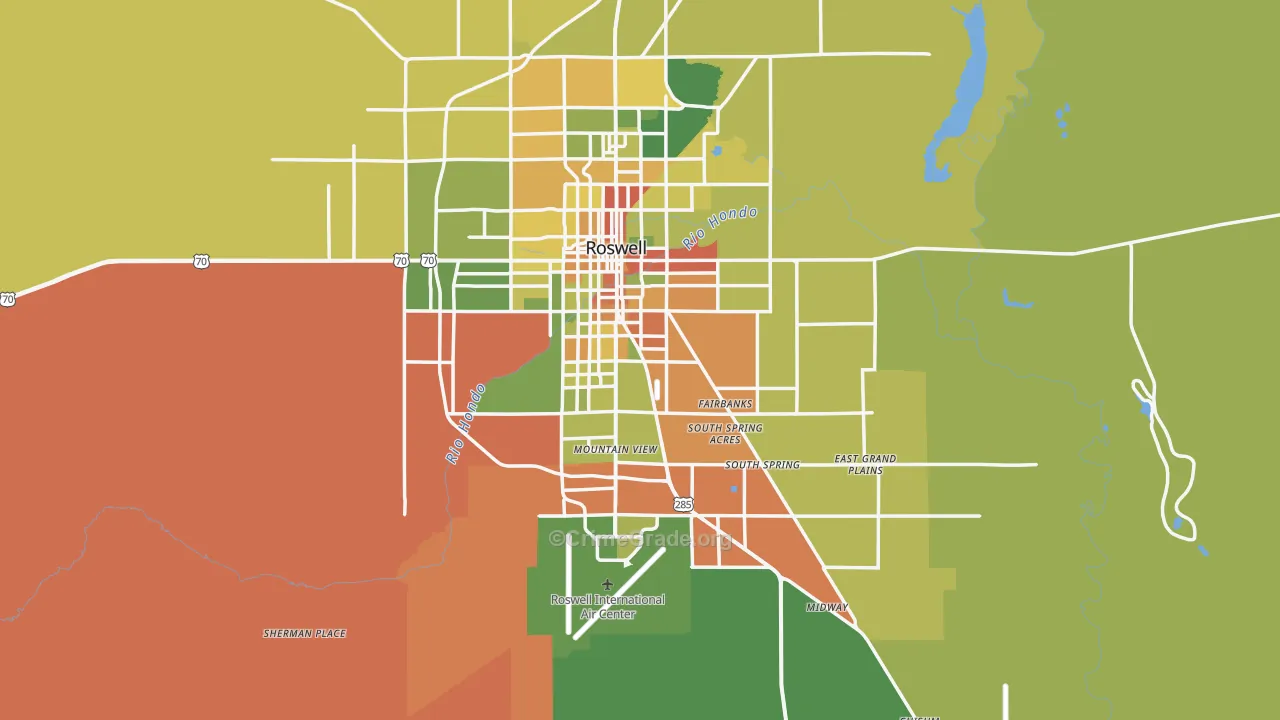 Chaves County, NM Map of Theft Rates