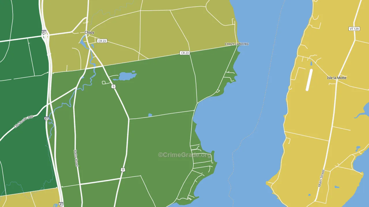 Chazy Landing, NY Map of Theft Rates