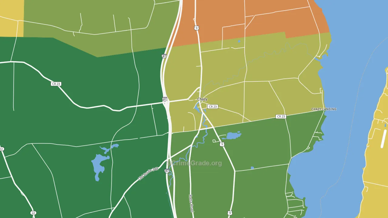 Chazy, NY Map of Theft Rates