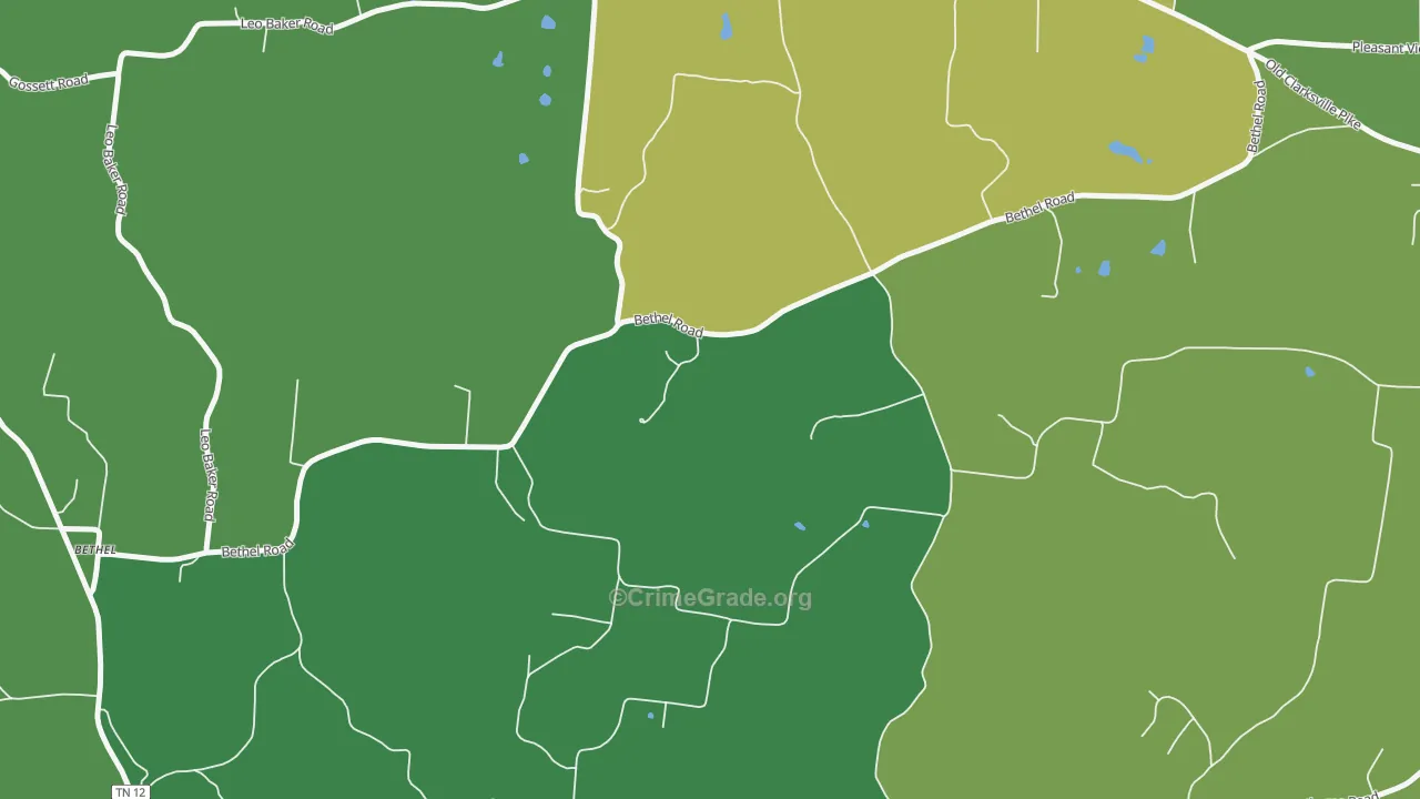 Cheap Hill, TN Map of Theft Rates