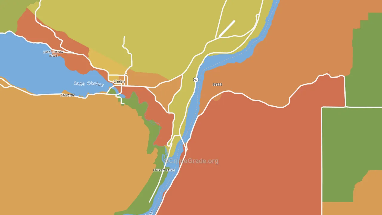 Chelan Falls, WA Map of Theft Rates