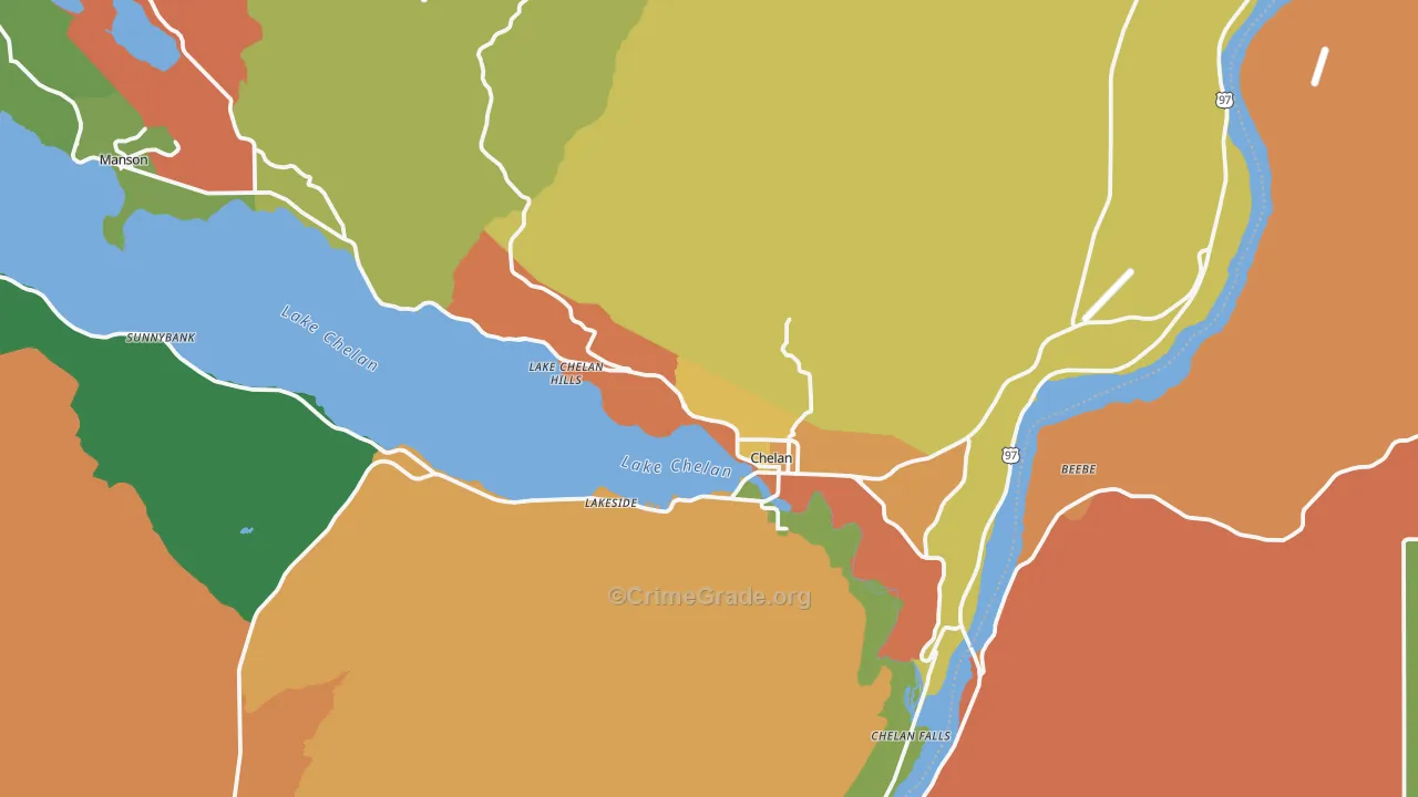 Chelan, WA Map of Theft Rates