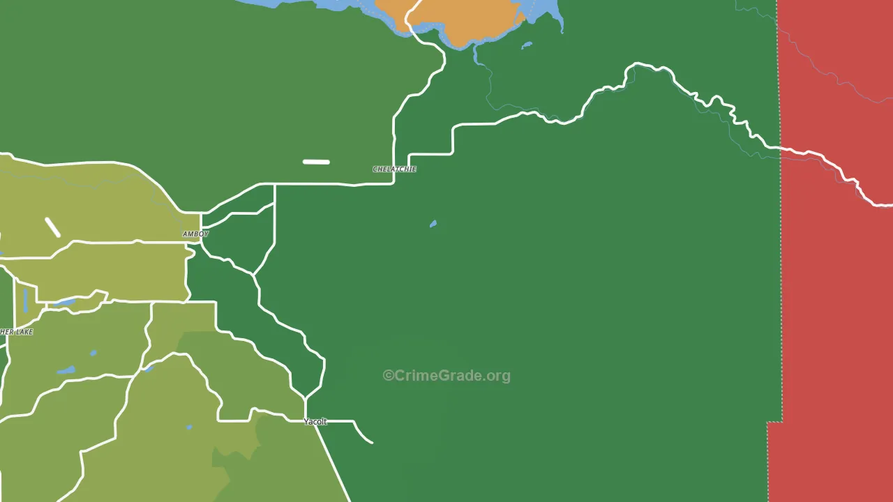 Chelatchie, WA Map of Theft Rates