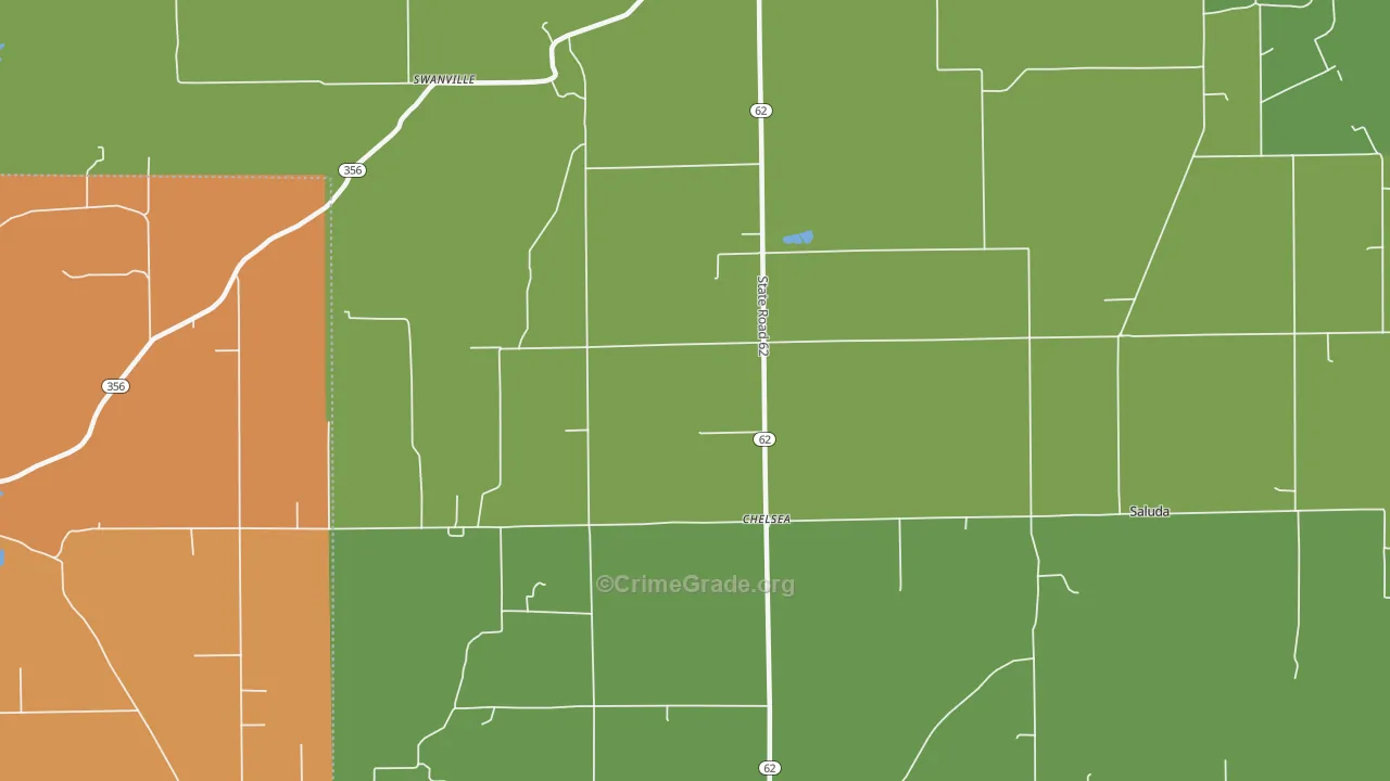 Chelsea, IN Map of Theft Rates