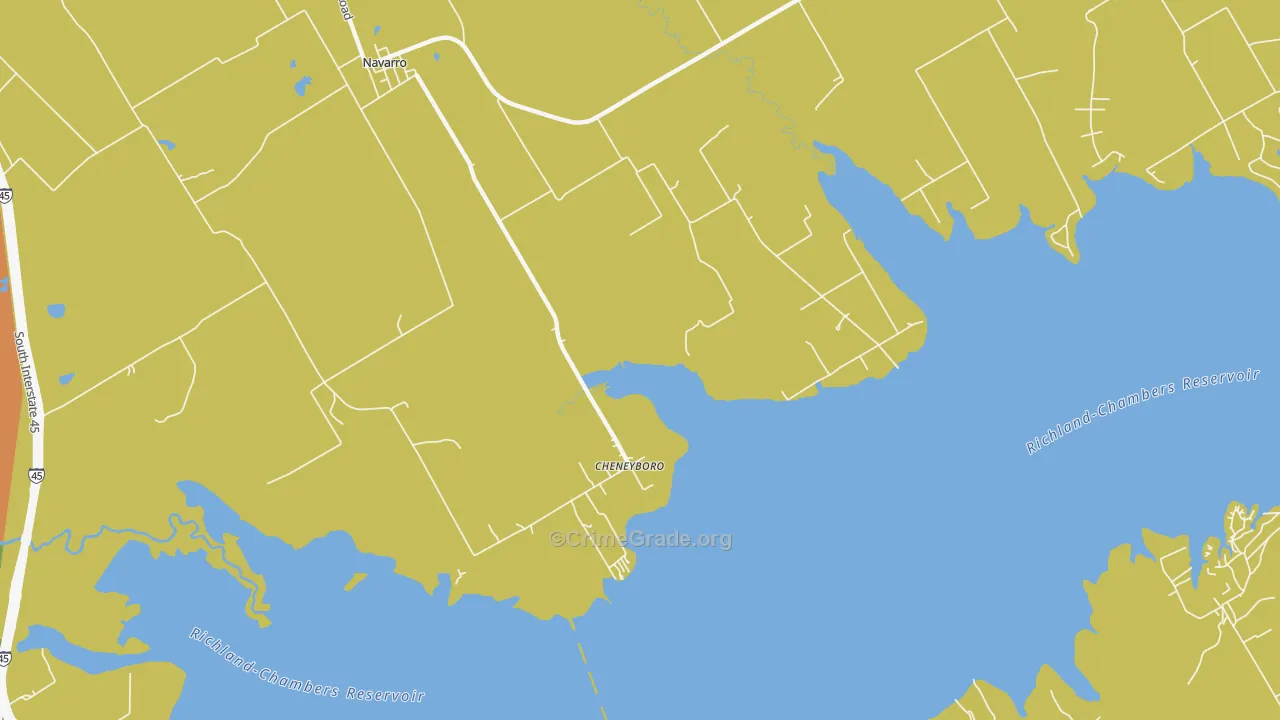 Cheneyboro, TX Map of Theft Rates