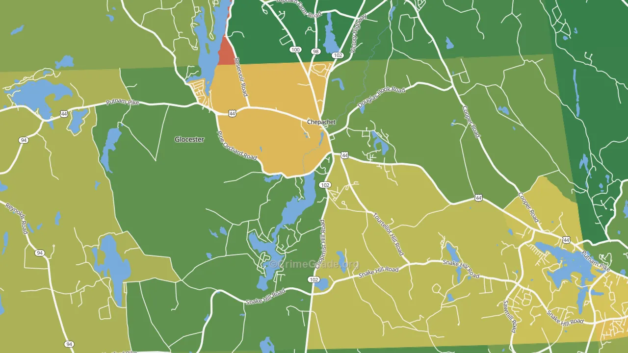 Chepachet, RI Map of Theft Rates