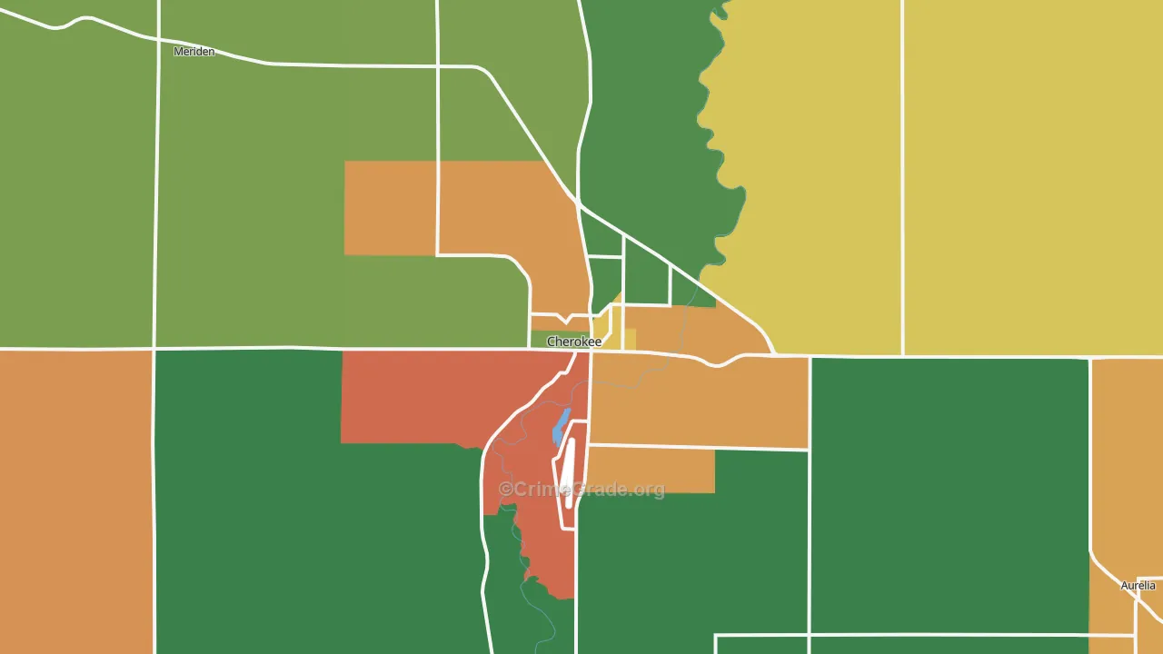 Cherokee, IA Map of Theft Rates