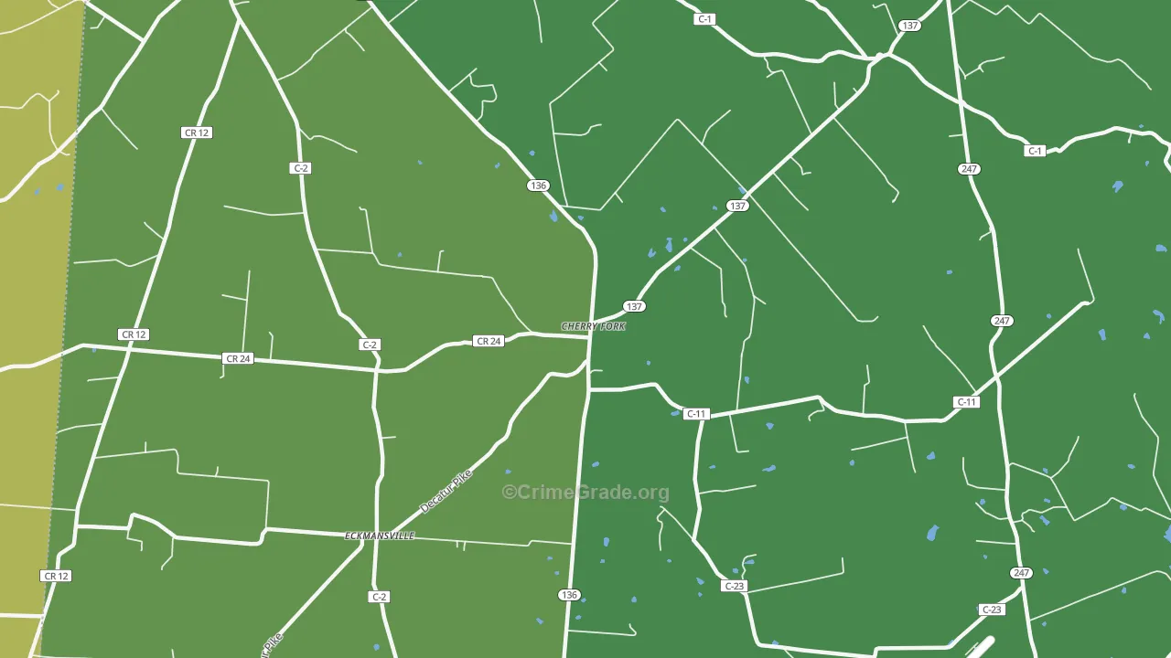 Cherry Fork, OH Map of Theft Rates