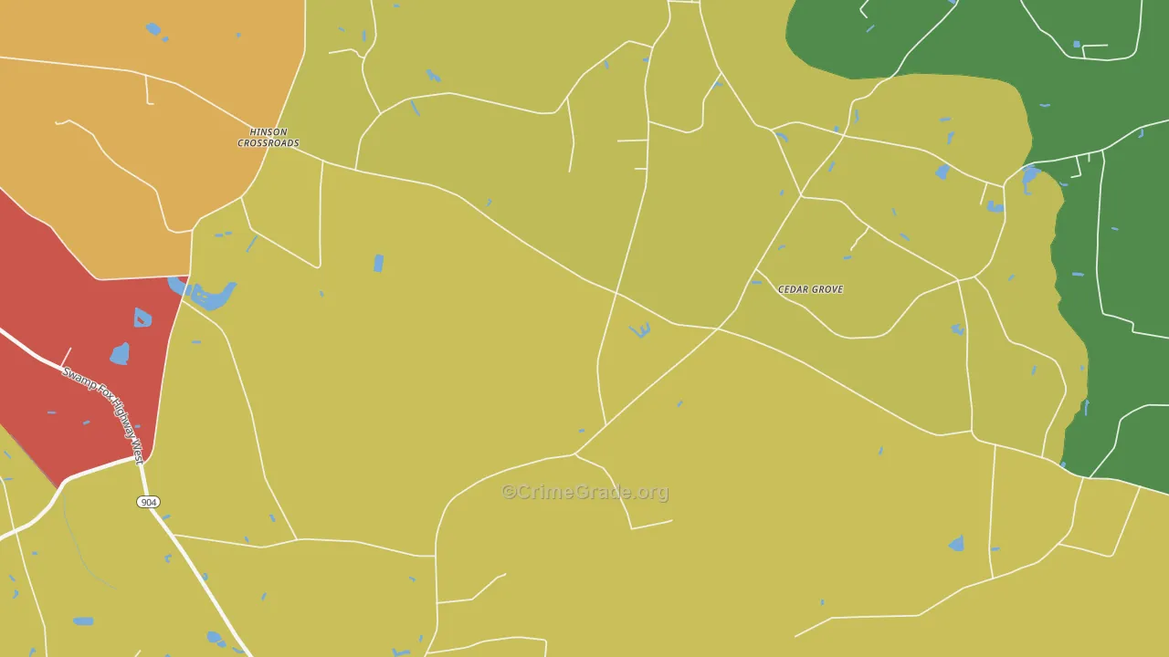 Cherry Grove, NC Map of Theft Rates