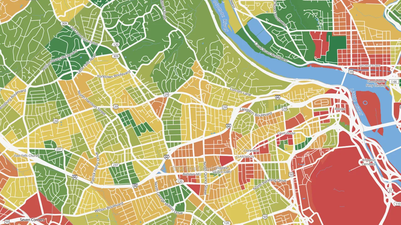 Cherrydale, Arlington, VA Map of Theft Rates