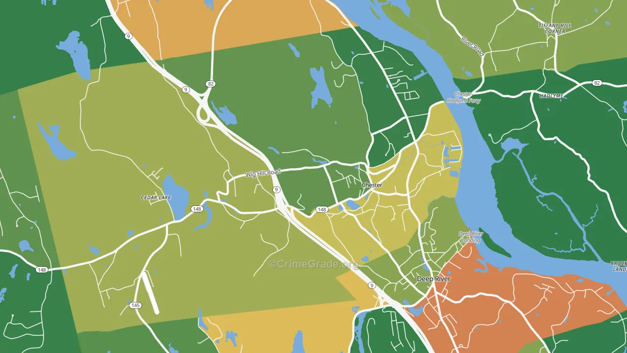 Chester, CT Map of Theft Rates