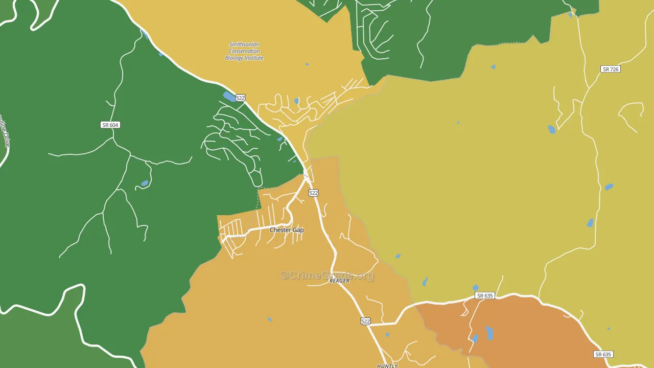 Chester Gap, VA Map of Theft Rates