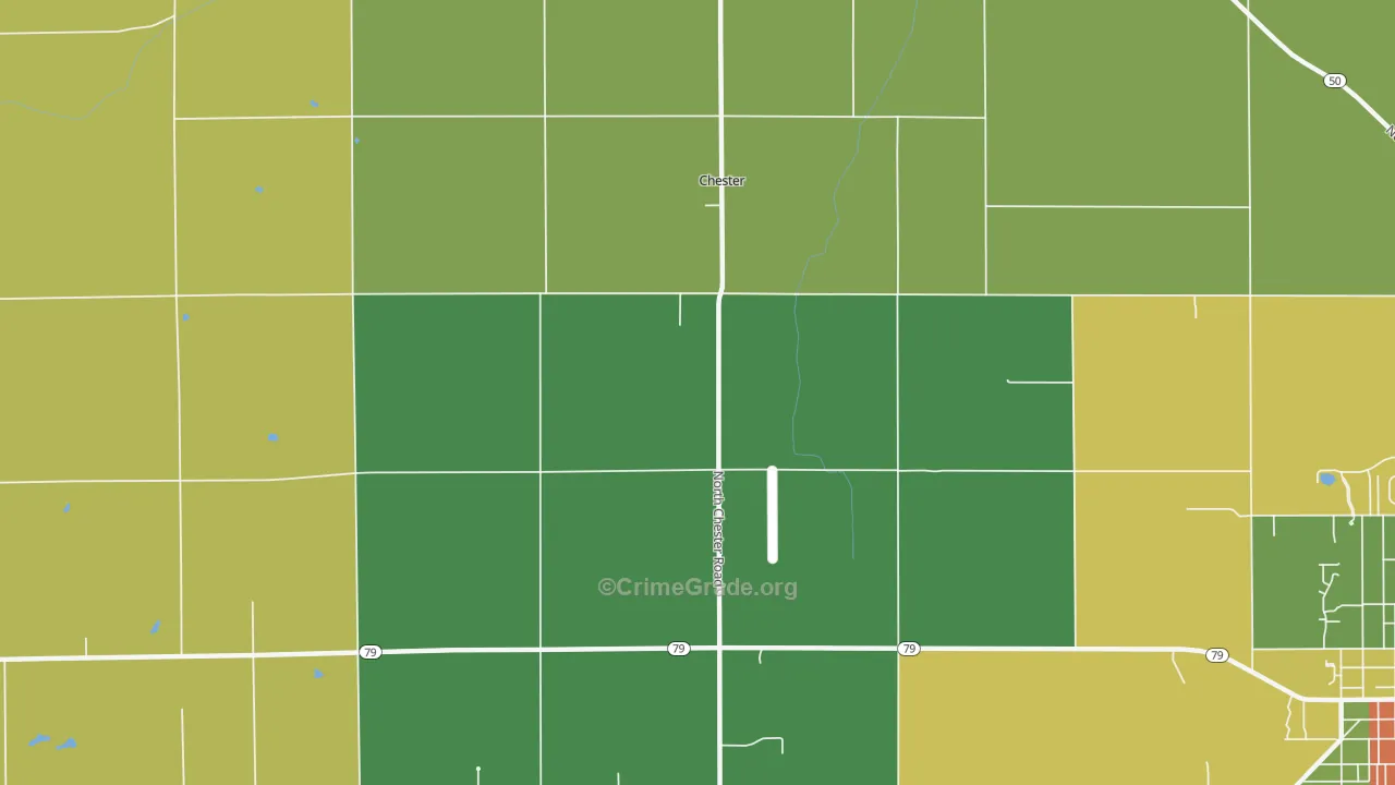 Chester, MI Map of Theft Rates