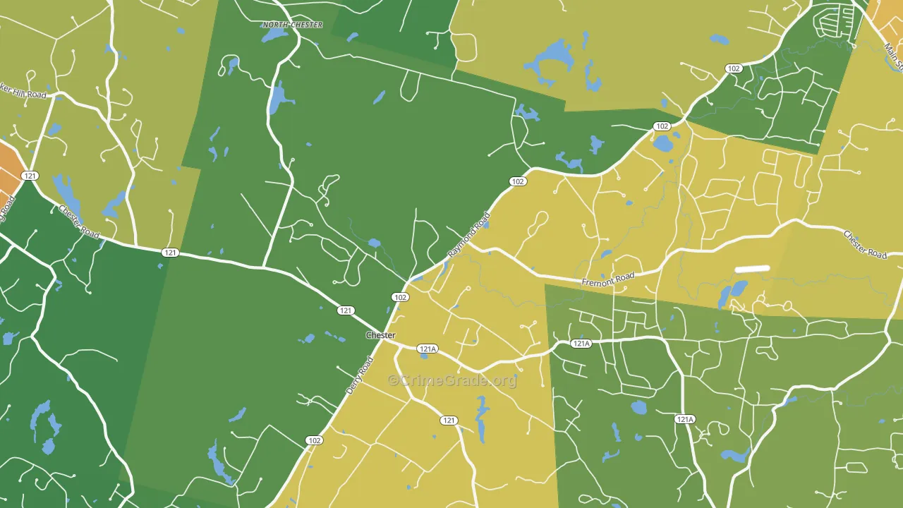Chester, NH Map of Theft Rates