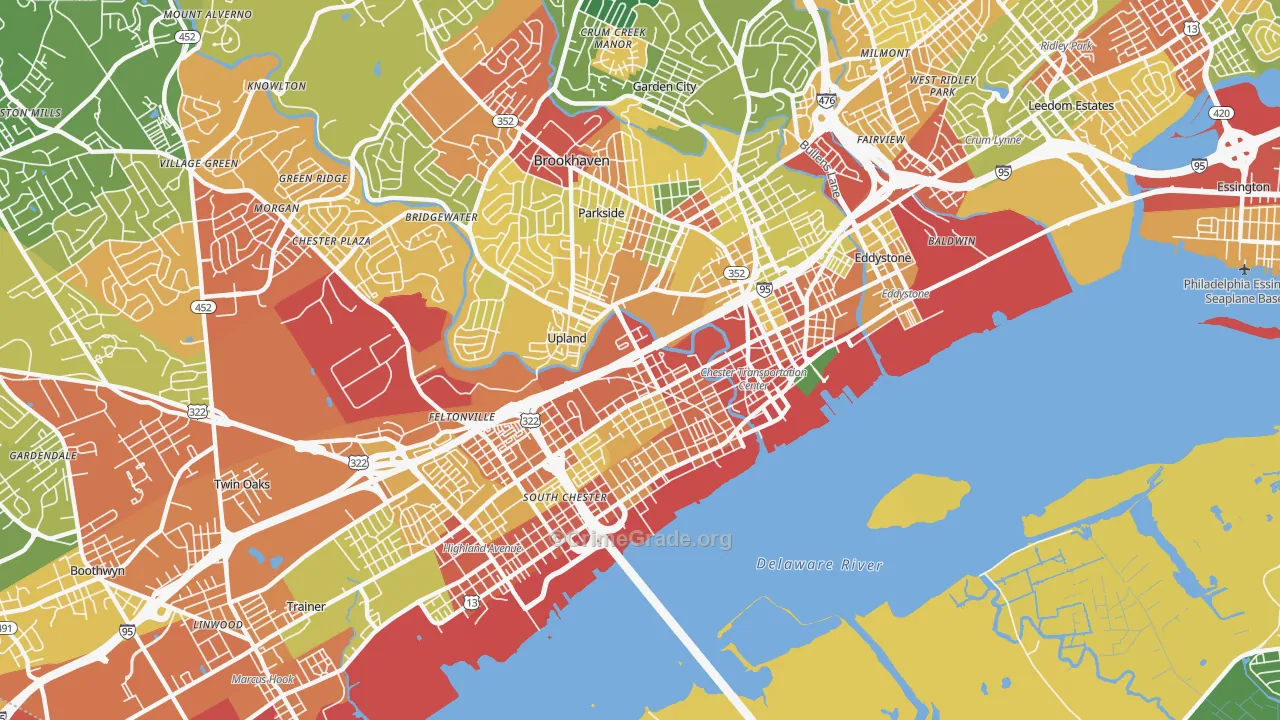 Chester, PA Map of Theft Rates