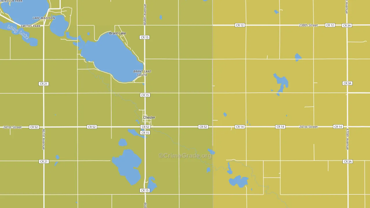 Chester, SD Map of Theft Rates