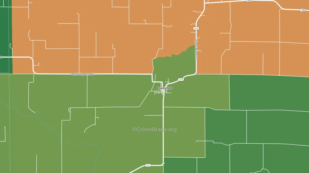 Chesterfield, IL Map of Theft Rates