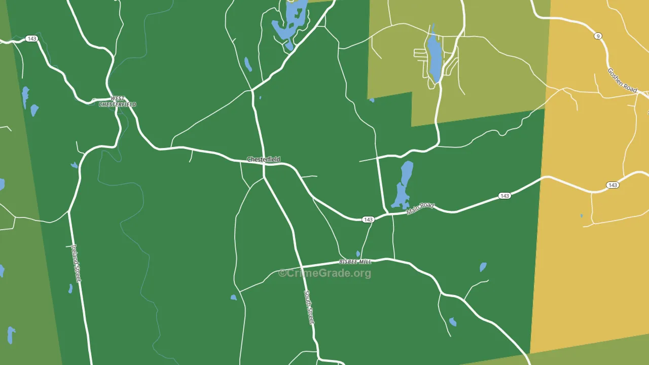 Chesterfield, MA Map of Theft Rates