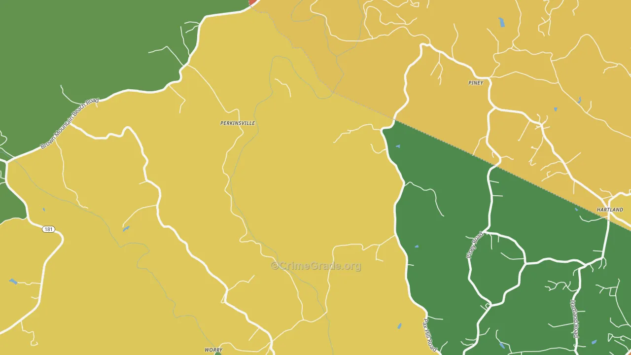 Chesterfield, NC Map of Theft Rates