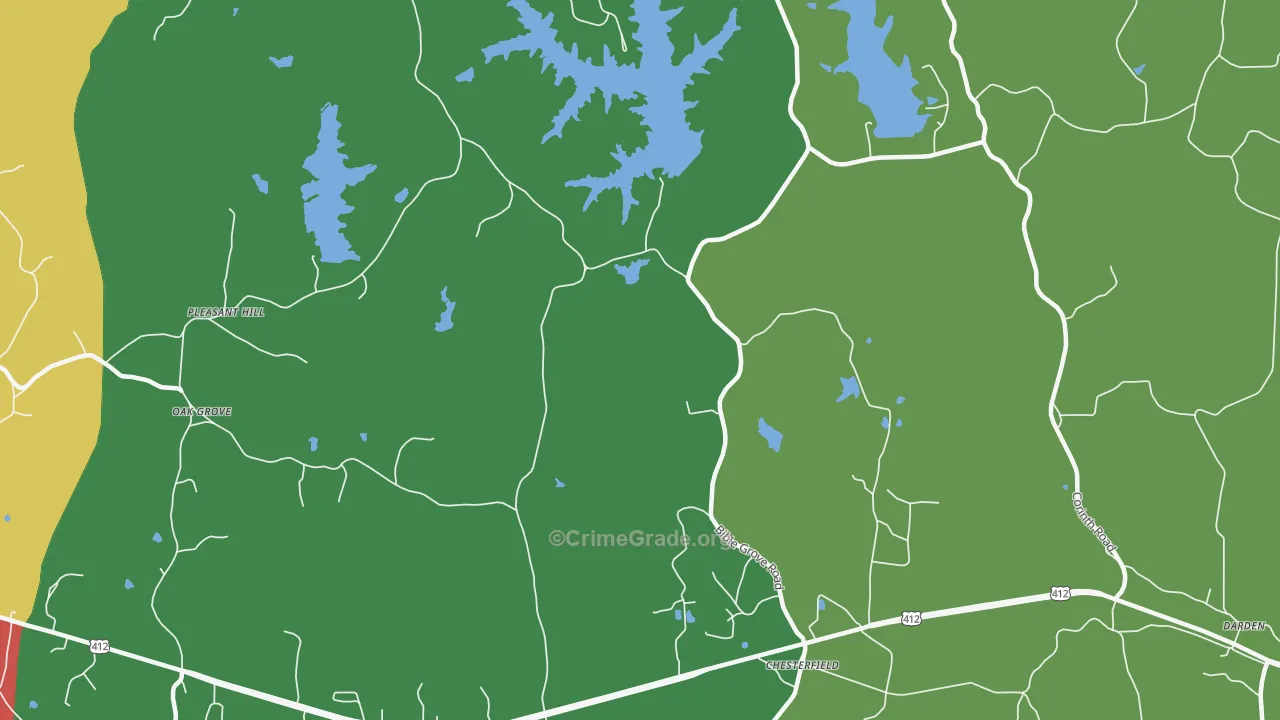 Chesterfield, TN Map of Theft Rates