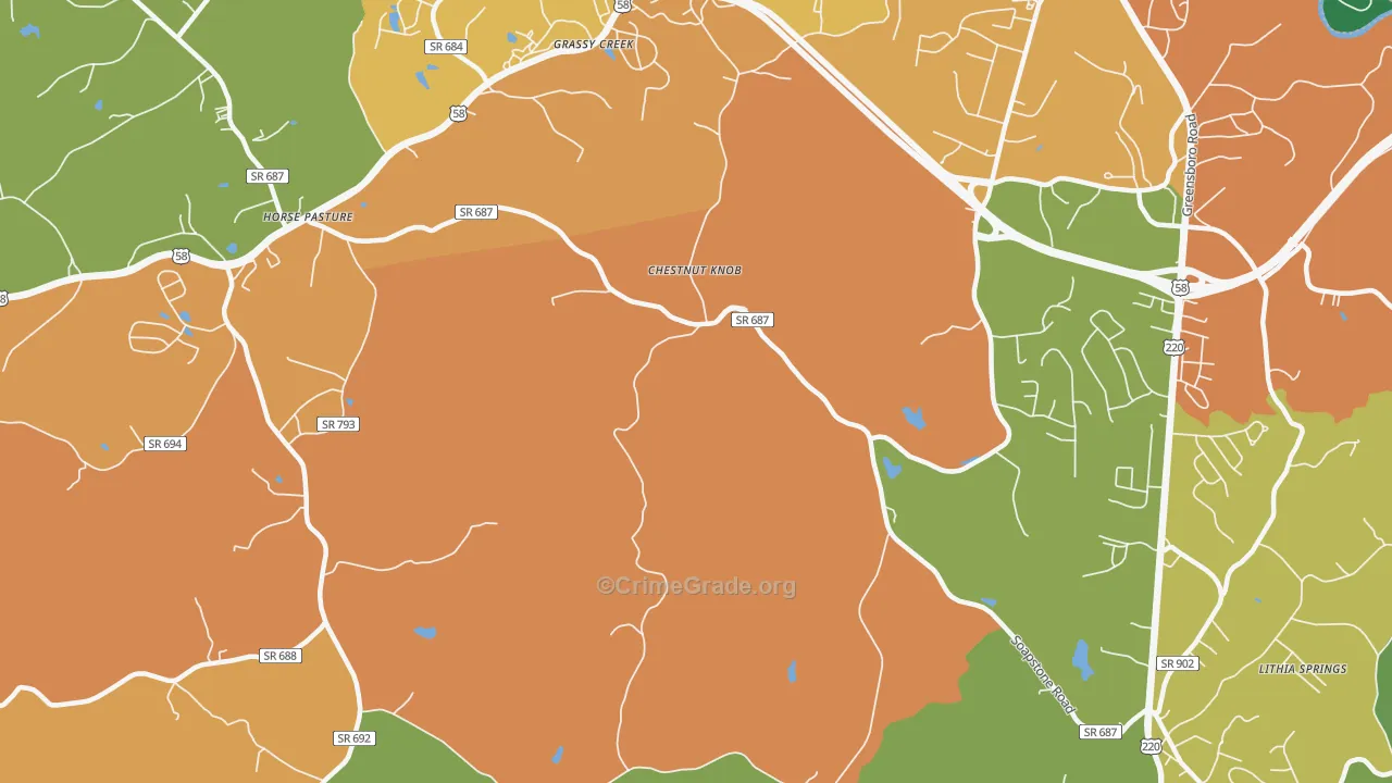 Chestnut Knob, VA Map of Theft Rates