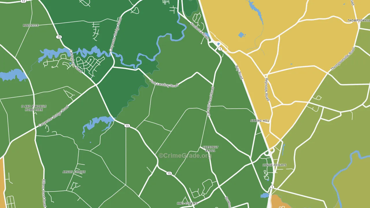 Chestnut Knoll, DE Map of Theft Rates