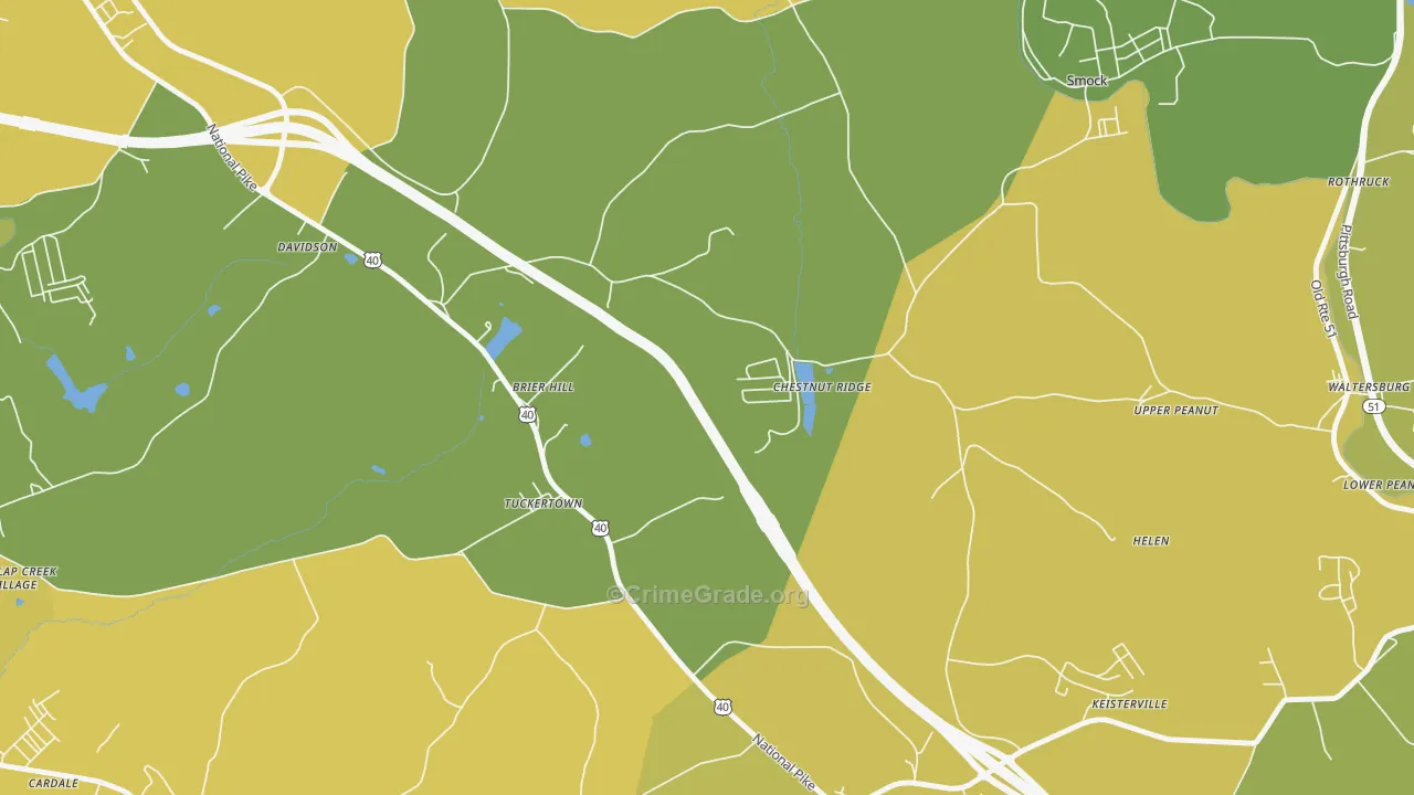 Chestnut Ridge, PA Map of Theft Rates