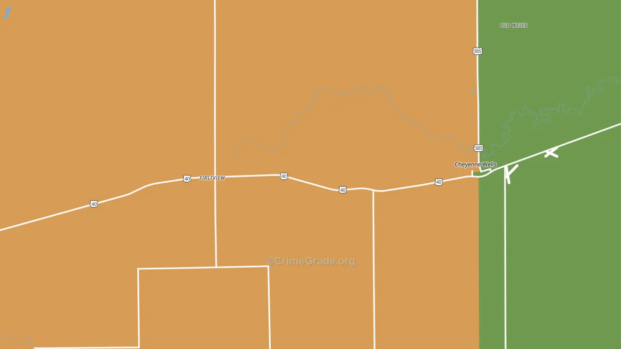 Cheyenne County, CO Map of Theft Rates