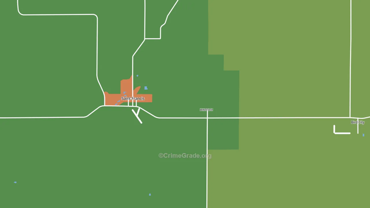 Cheyenne County, KS Map of Theft Rates