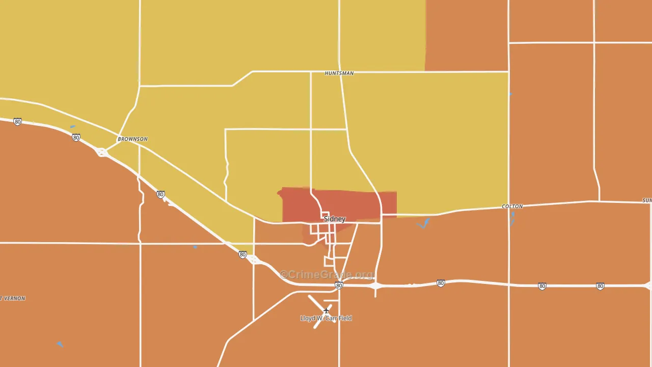 Cheyenne County, NE Map of Theft Rates