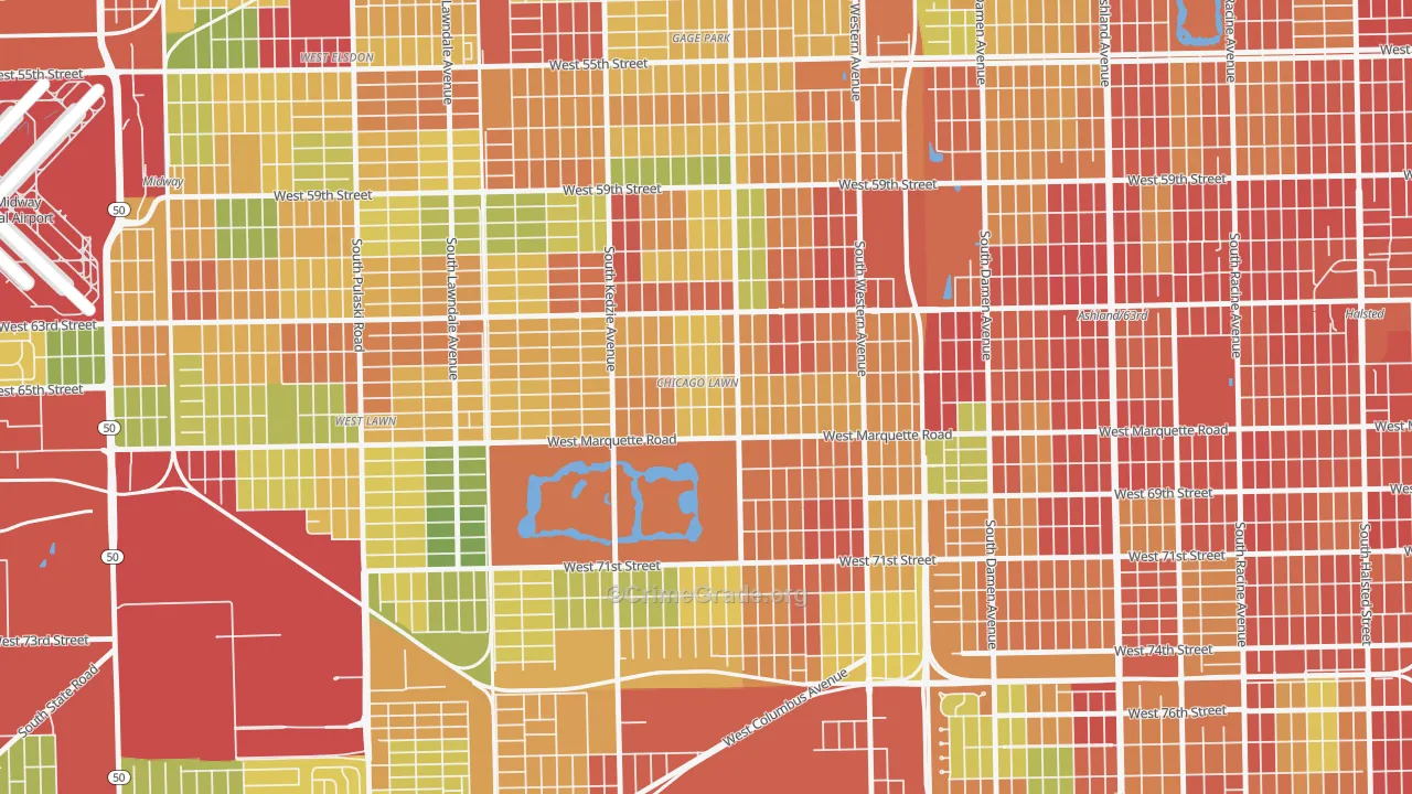 Chicago Lawn, Chicago, IL Map of Theft Rates