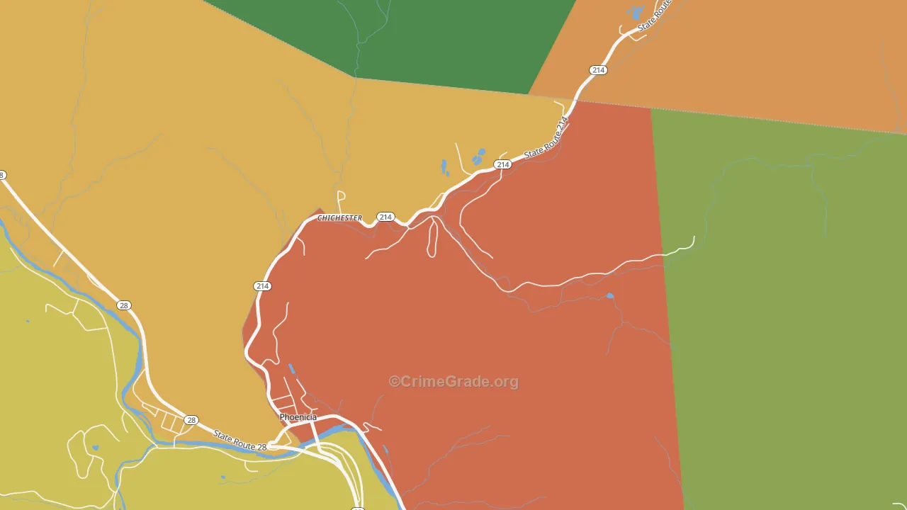 Chichester, NY Map of Theft Rates