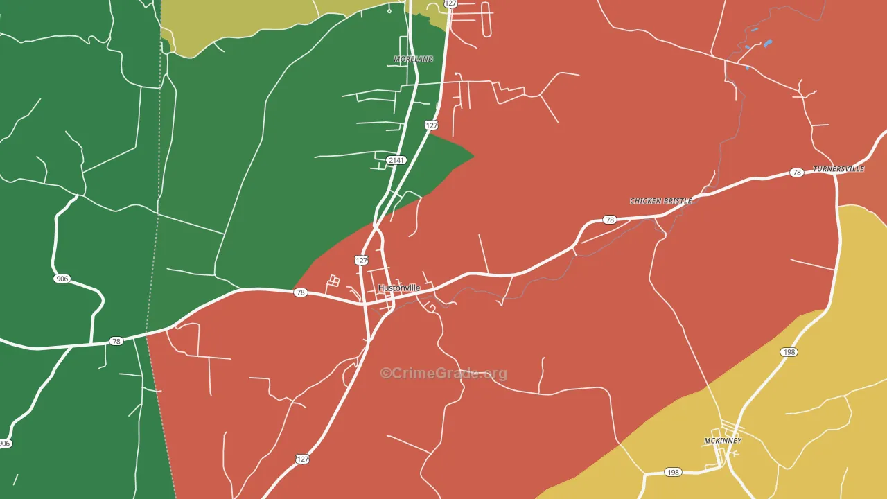 Chicken Bristle, KY Map of Theft Rates