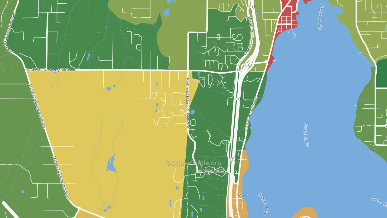 Chico, WA Map of Theft Rates