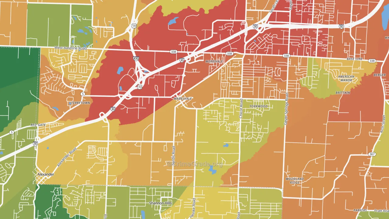 Chicot West, Little Rock, AR Map of Theft Rates