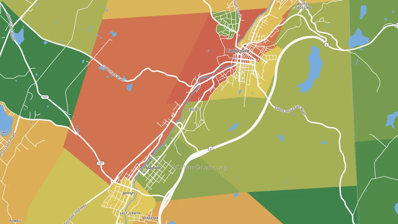 Childs, PA Map of Theft Rates