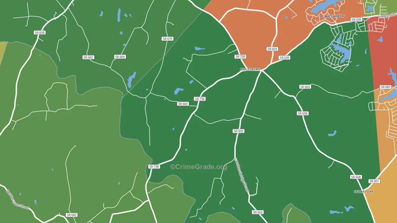 Chilesburg, VA Map of Theft Rates
