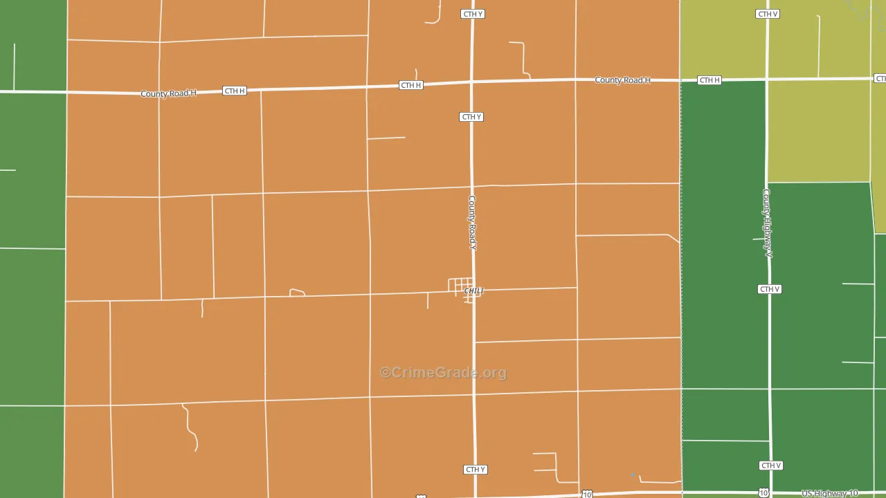 Chili, WI Map of Theft Rates