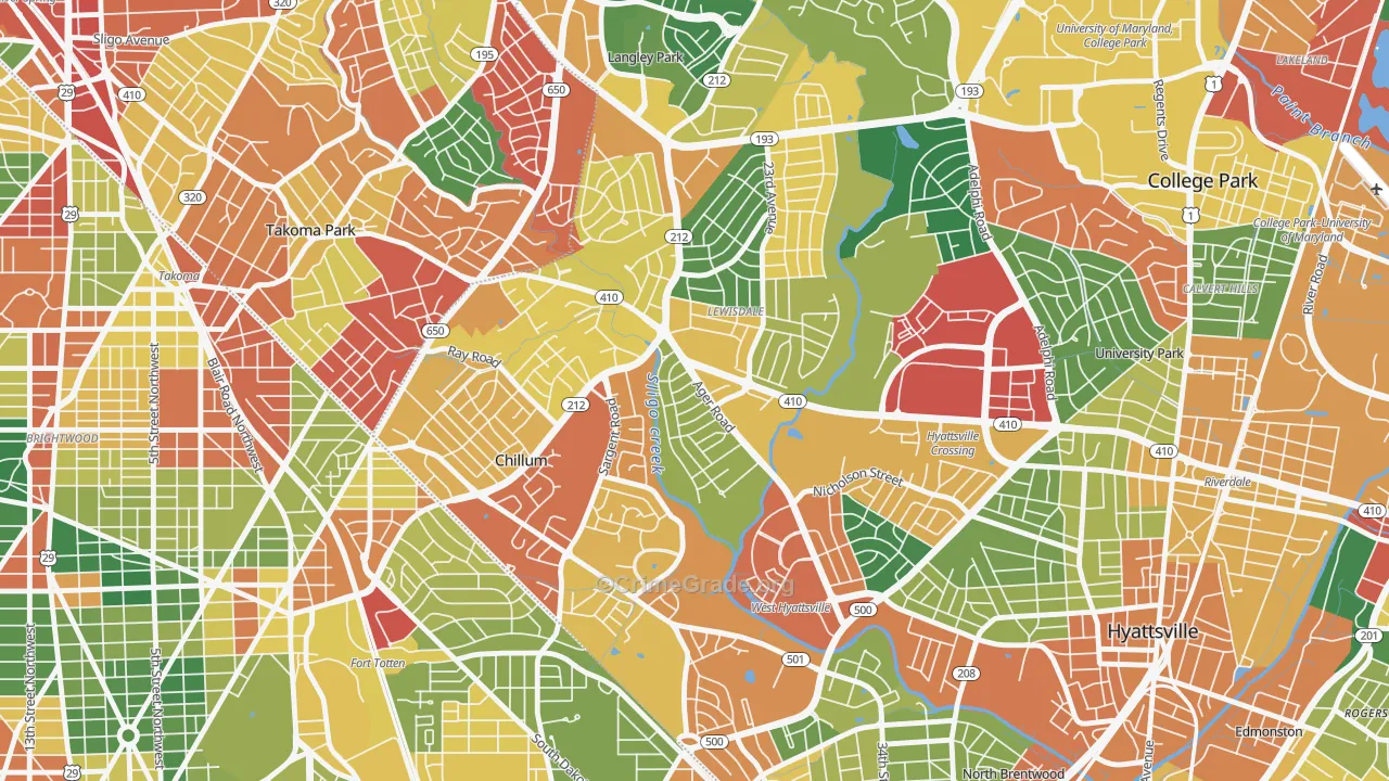 Chillum, MD Map of Theft Rates