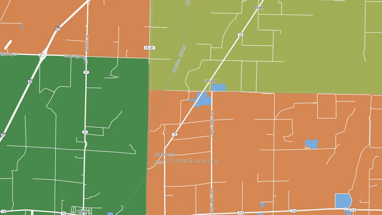 Chilson, AR Map of Theft Rates