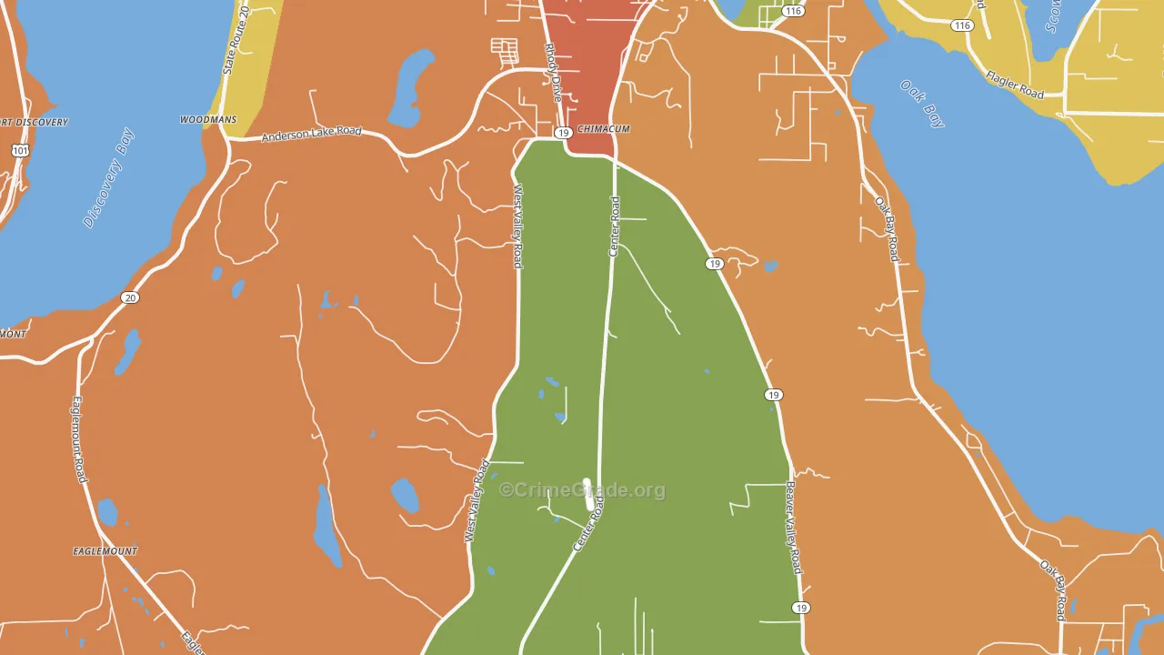 Chimacum, WA Map of Theft Rates