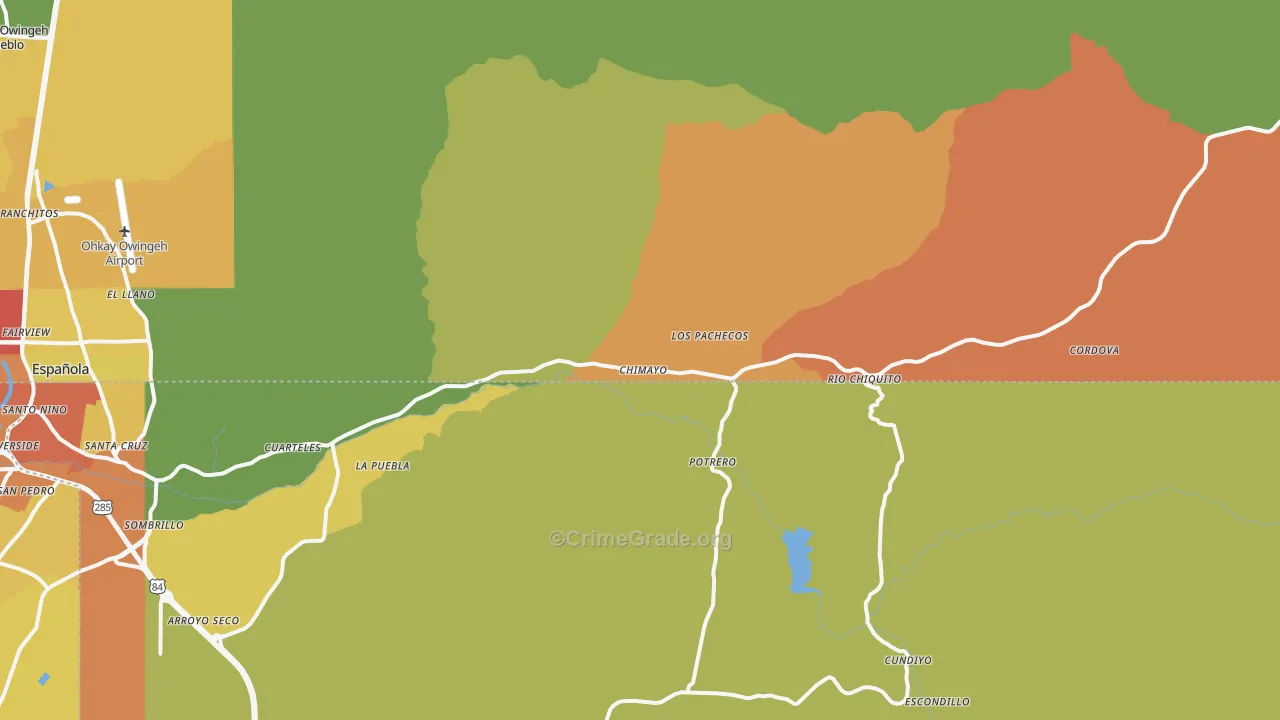 Chimayo, NM Map of Theft Rates