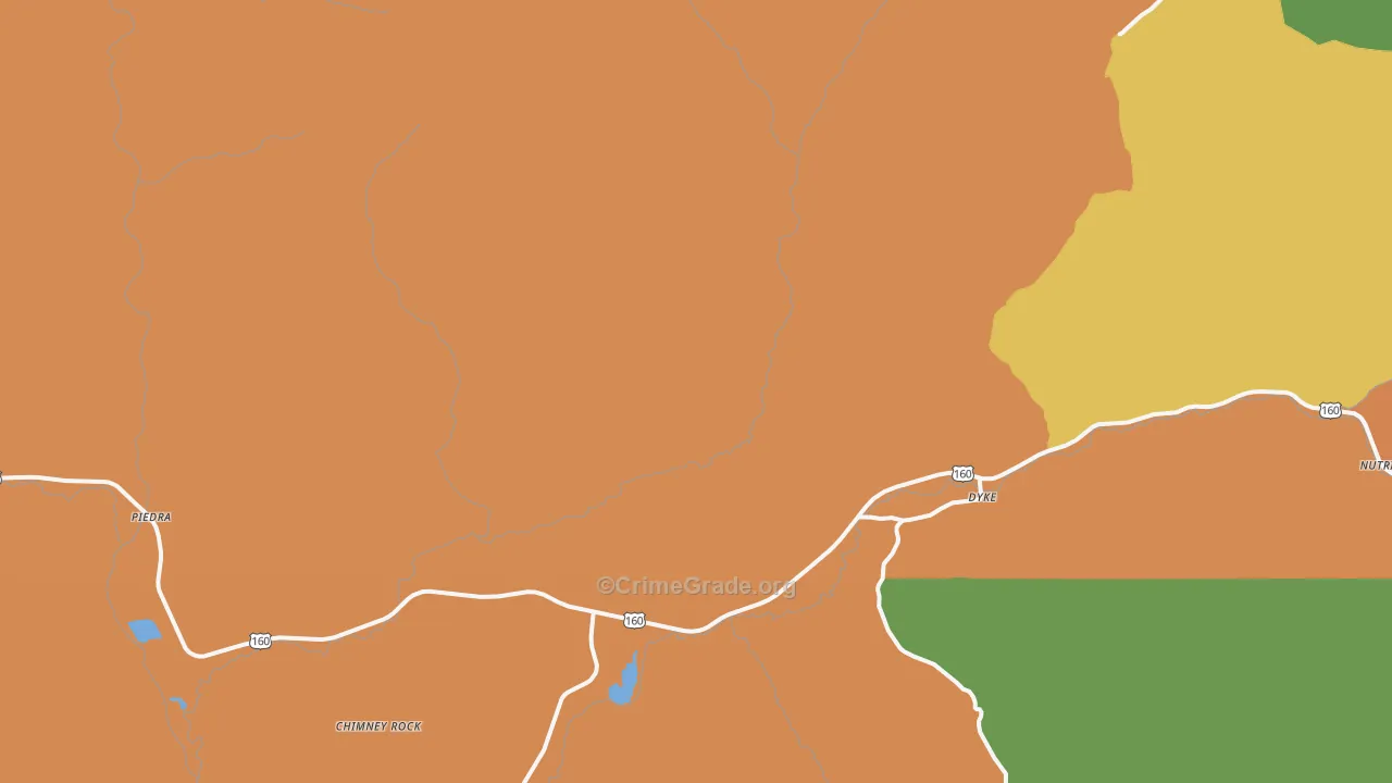 Chimney Rock, CO Map of Theft Rates