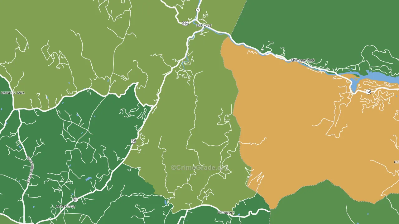 Chimney Rock, NC Map of Theft Rates