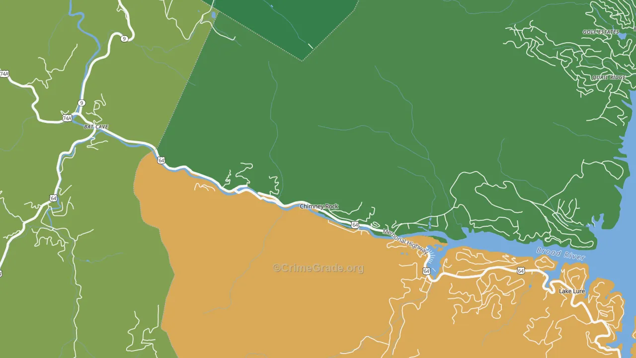 Chimney Rock Village, NC Map of Theft Rates
